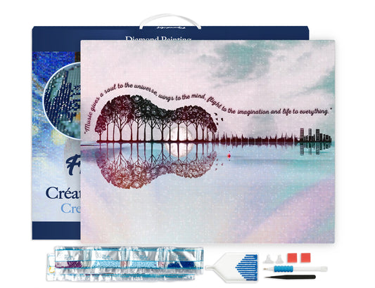 Diamond Painting Framed - Landscape Guitar