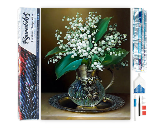 Diamond Painting - Vase of Lily of the Valley Flowers