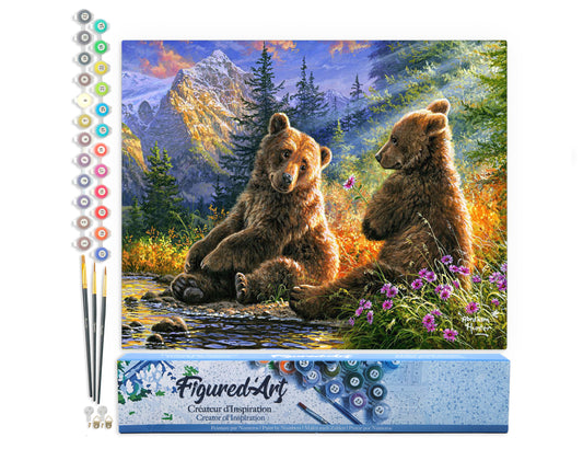 Paint by Numbers rolled - Sitting Bears