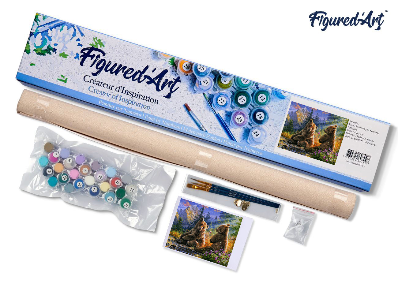 Paint by Numbers rolled - Sitting Bears