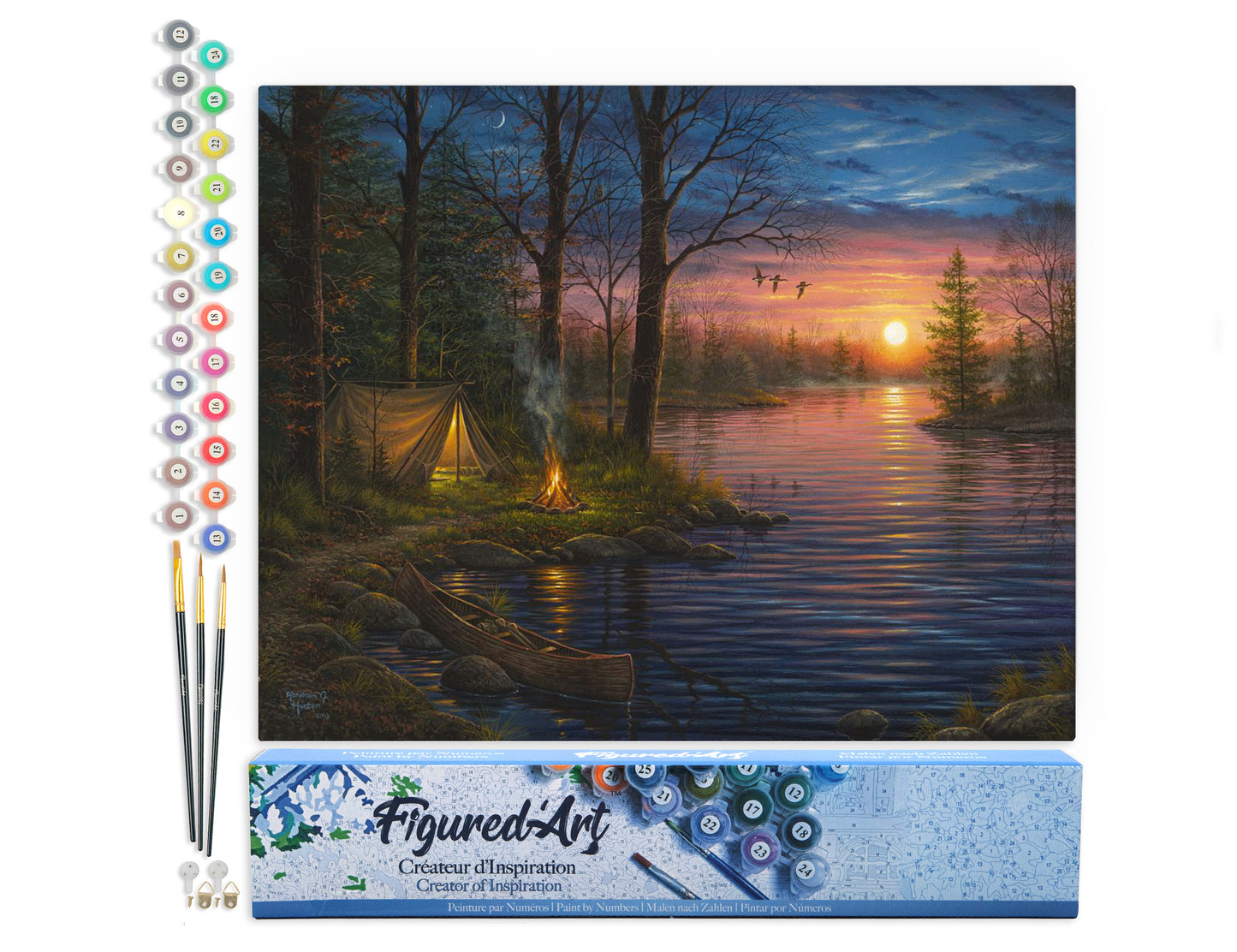 Paint by Numbers rolled - Camping and Lake