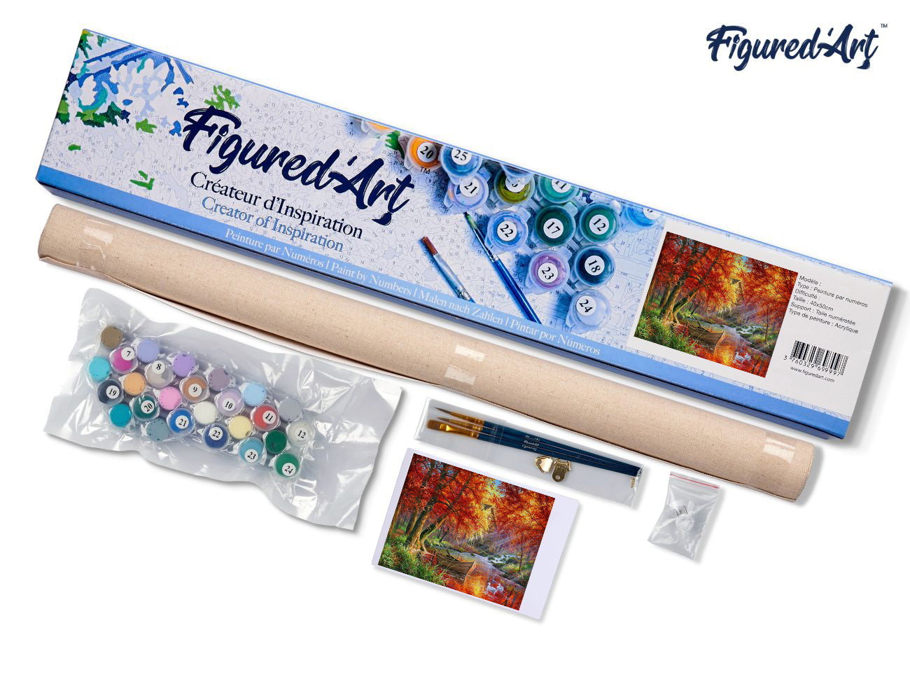 Paint by Numbers rolled - Autumn River and Boat