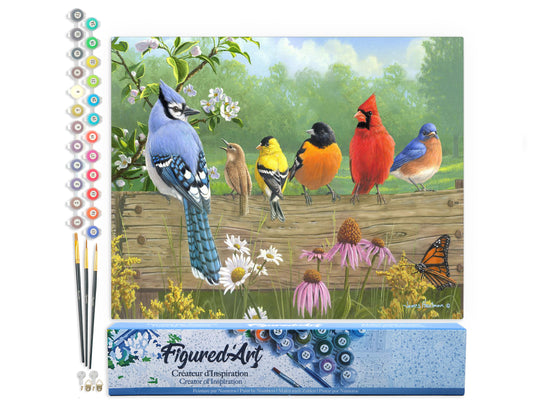 Paint by Numbers rolled - Birds On A Fence
