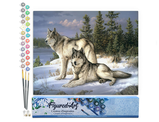 Paint by Numbers rolled - Wolves Couple