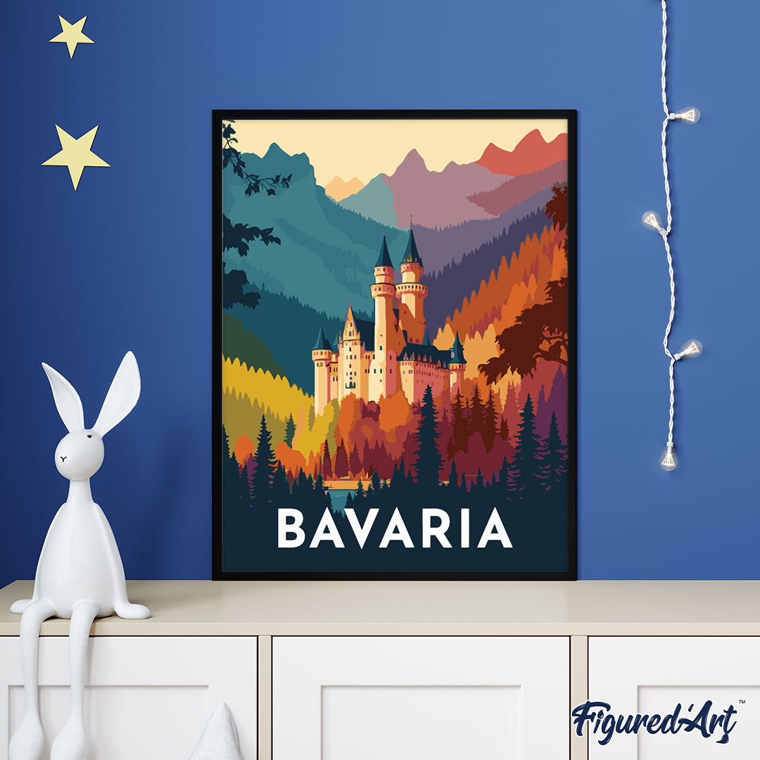 Paint by Numbers rolled - Travel Poster Bavaria