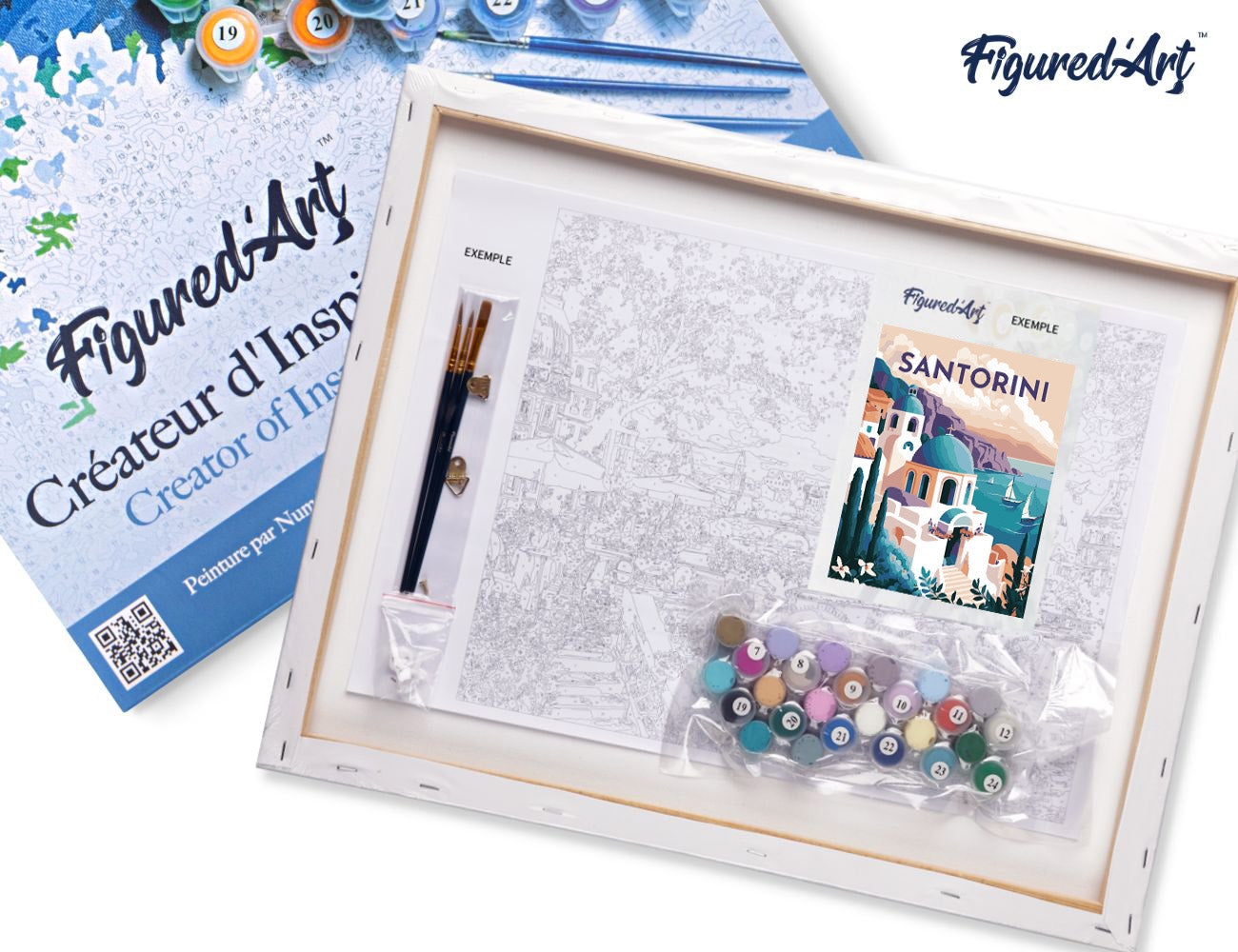 Paint by Numbers Framed - Travel Poster Santorini