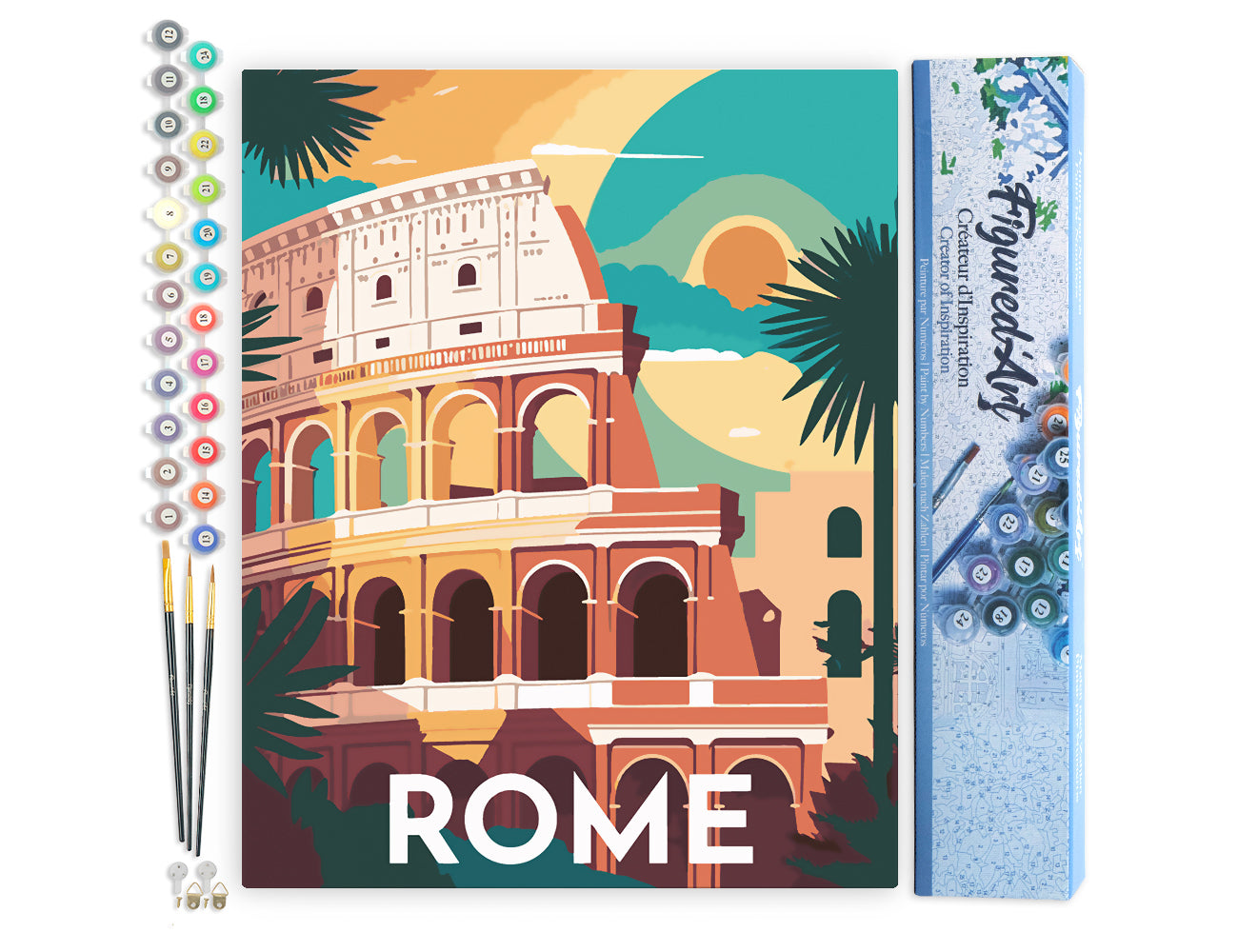 Paint by Numbers rolled - Travel Poster Rome