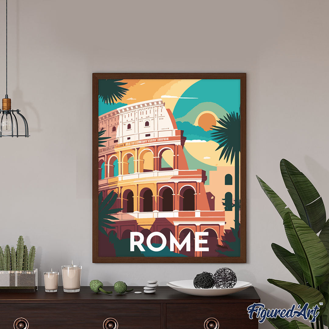 Paint by Numbers rolled - Travel Poster Rome