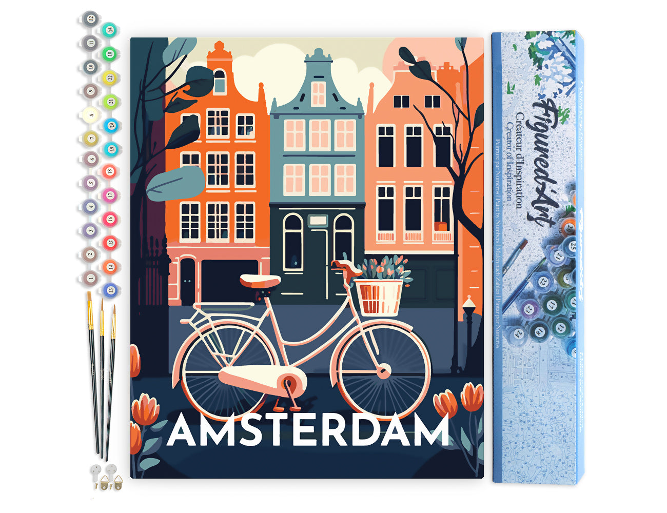 Paint by Numbers rolled - Travel Poster Amsterdam