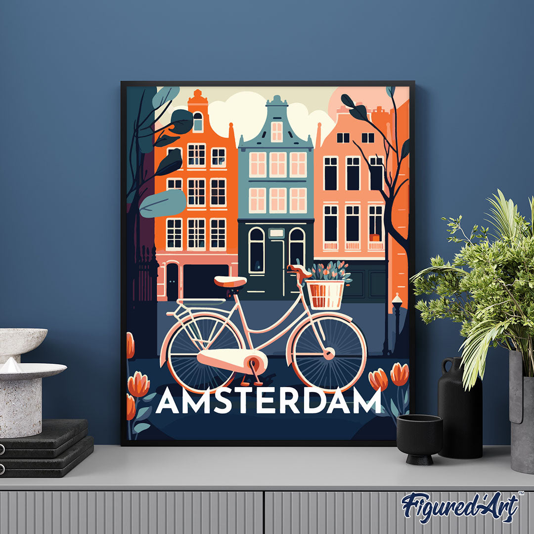 Paint by Numbers Framed - Travel Poster Amsterdam