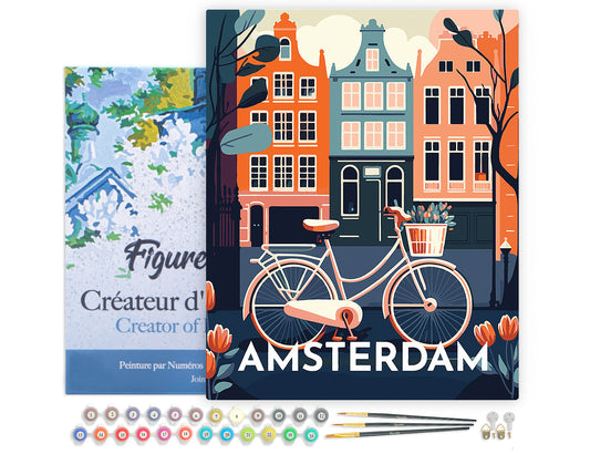 Paint by Numbers Framed - Travel Poster Amsterdam