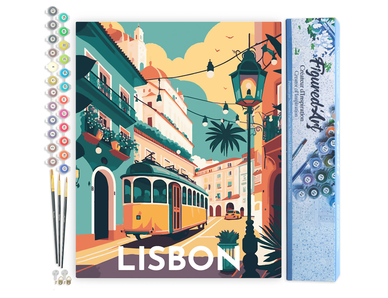 Paint by Numbers rolled - Travel Poster Lisbon