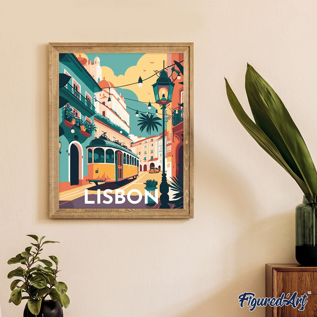 Paint by Numbers rolled - Travel Poster Lisbon