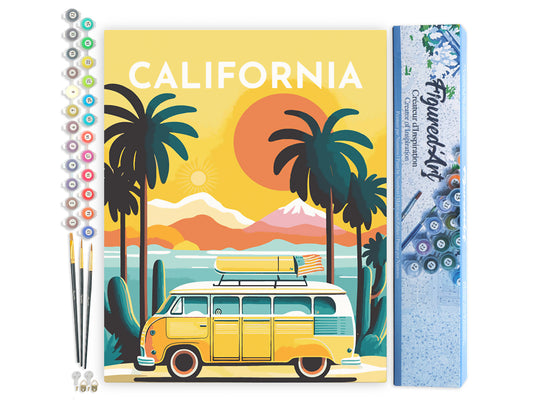 Paint by Numbers rolled - Travel Poster California