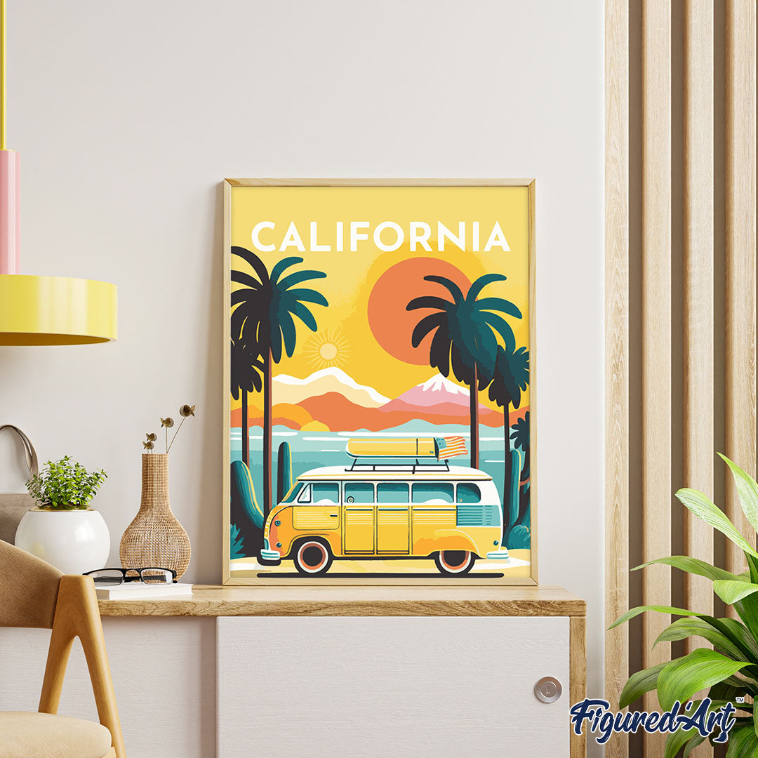 Paint by Numbers rolled - Travel Poster California
