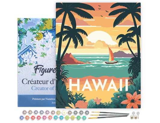 Paint by Numbers Framed - Travel Poster Hawaii
