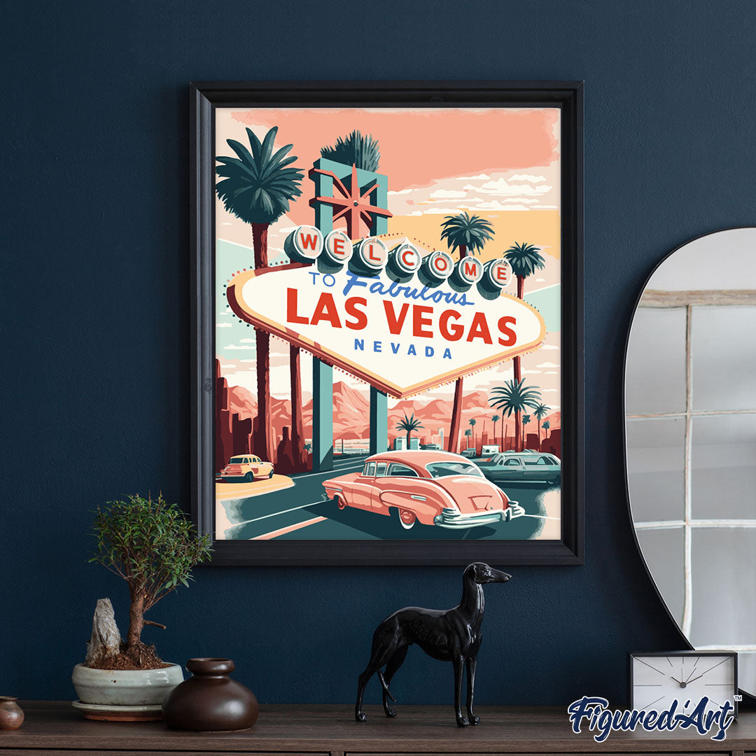 Paint by Numbers rolled - Travel Poster Las Vegas
