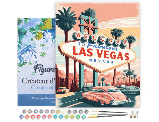 Paint by Numbers Framed - Travel Poster Las Vegas