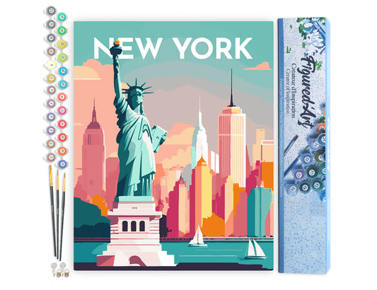 Paint by Numbers rolled - Travel Poster New York