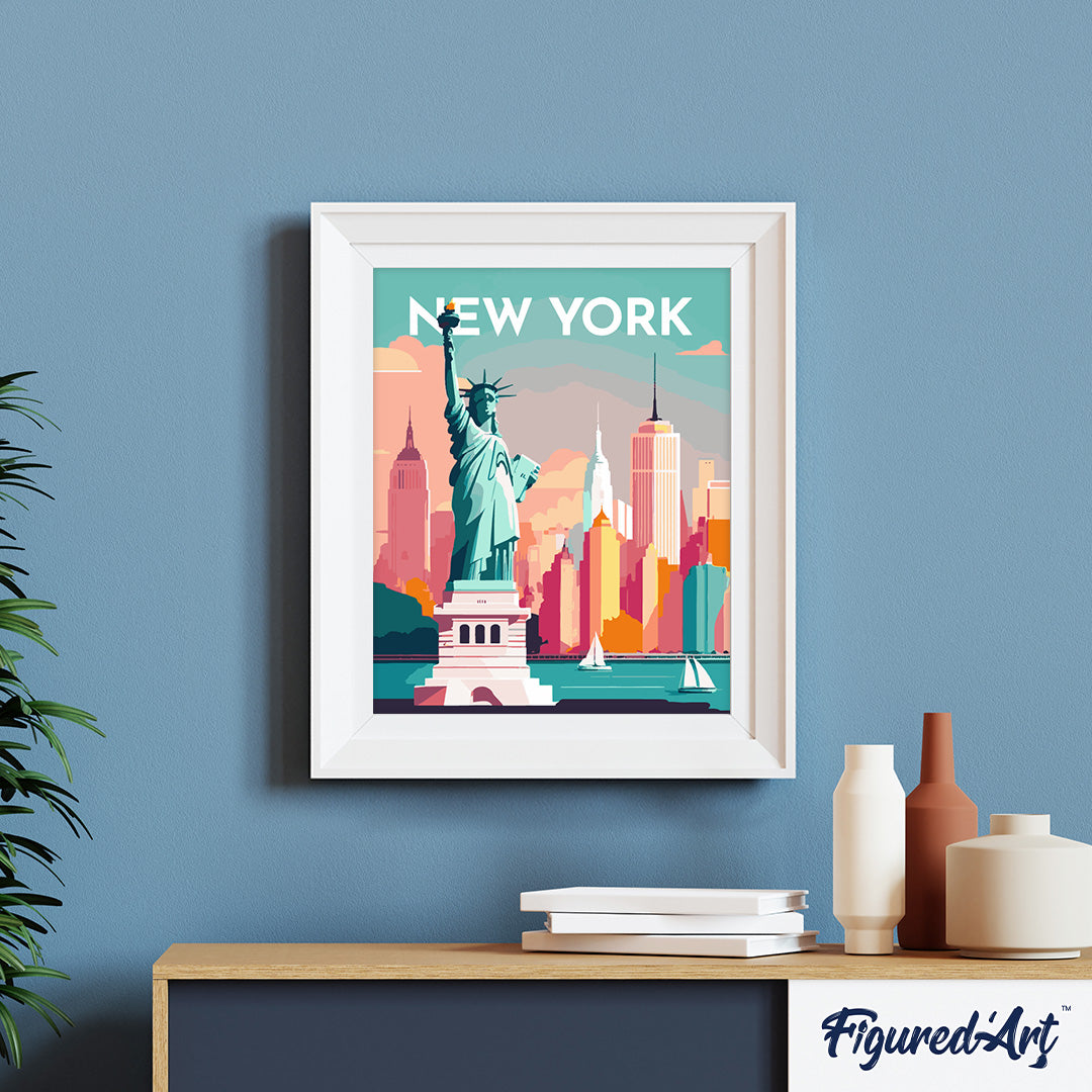 Paint by Numbers rolled - Travel Poster New York