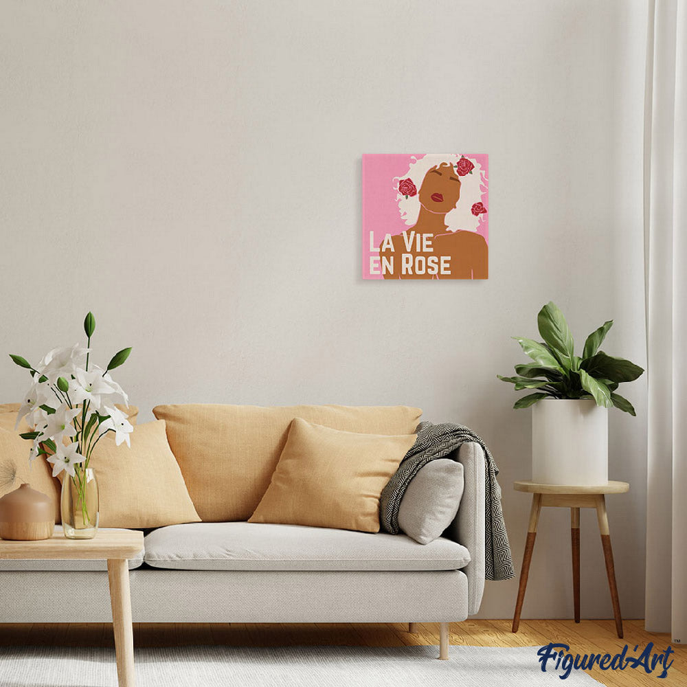 Mini Paint by numbers 8"x8" framed - La Vie en Rose