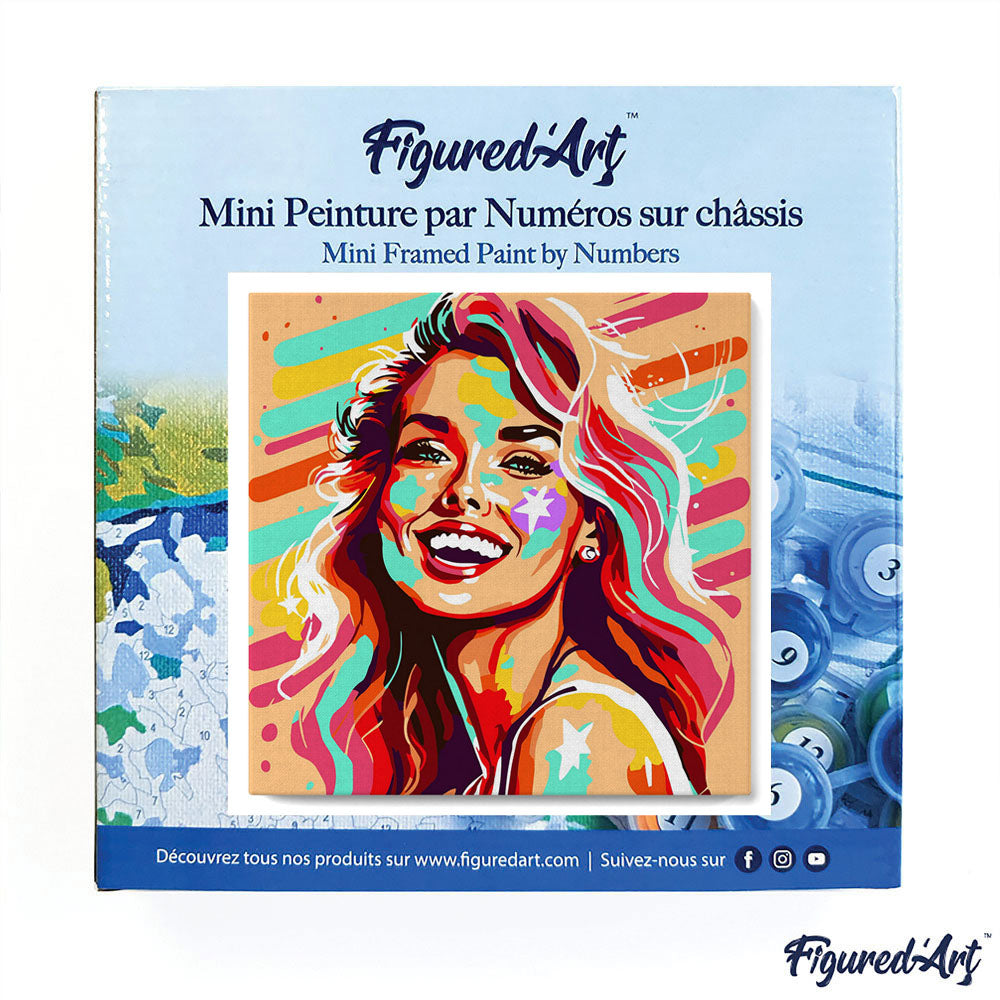 Mini Paint by numbers 8"x8" framed - Blonde Bombshell Pop Art