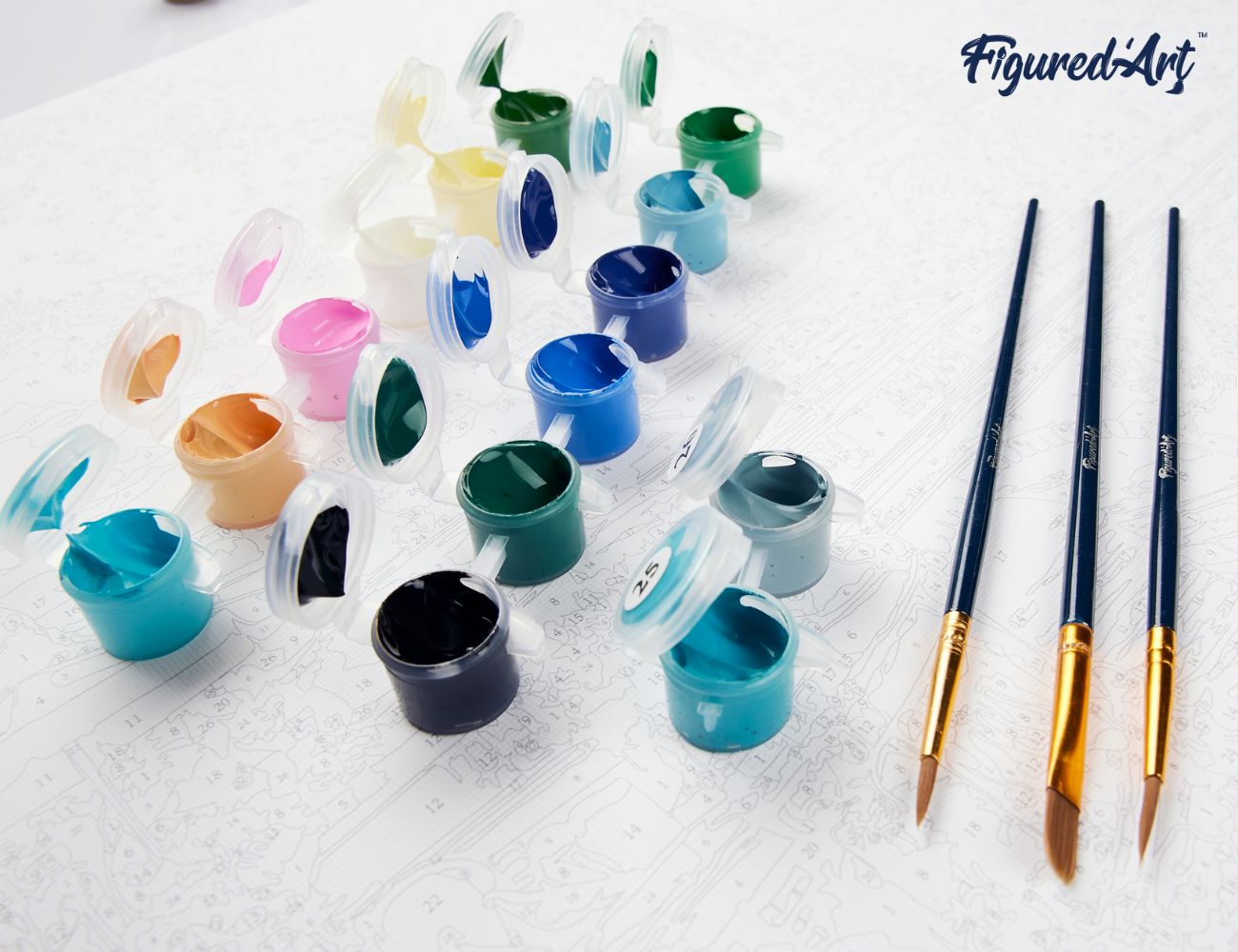 Paint by Numbers rolled - Boat under the Coconut trees